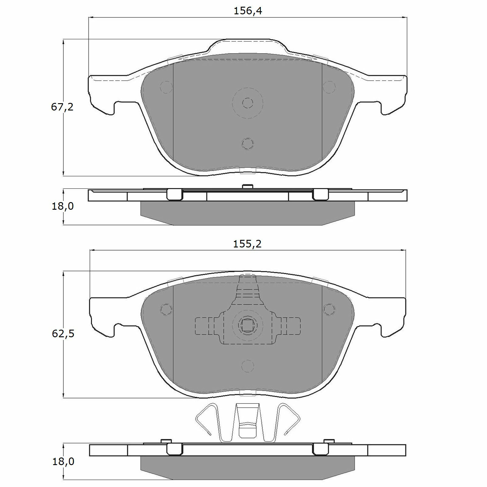 Sada brzdových destiček, kotoučová brzda TOMEX Brakes